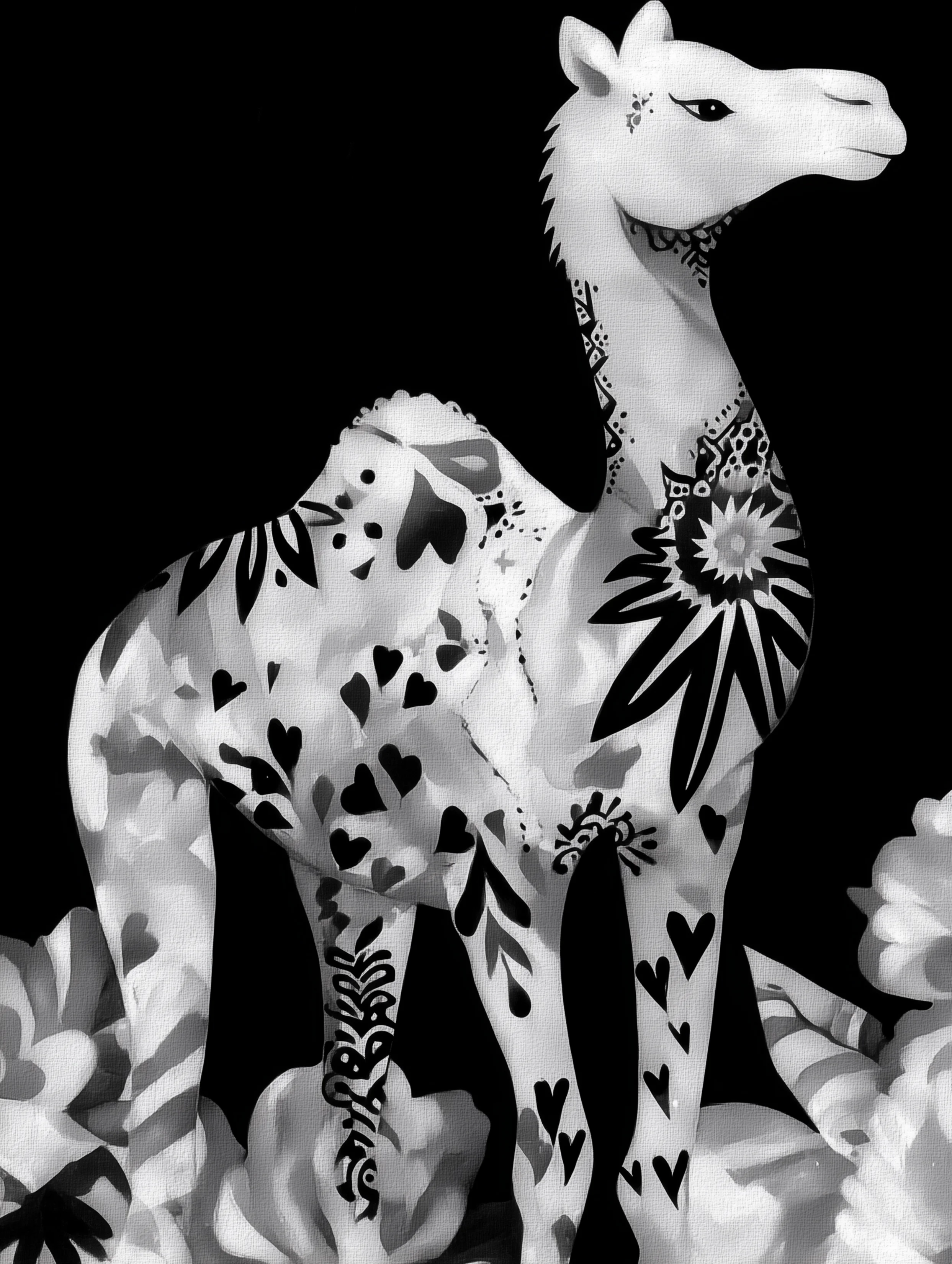 Free printable camel coloring page for adults featuring star chest camel